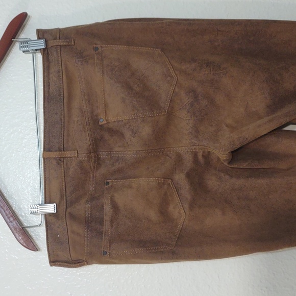 SLIGHTLY USED CHICO'S SUEDE-LOOK PANTS COLOR BROWN SIZE 12R-2R - Picture 8 of 12